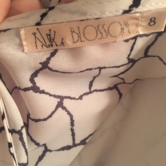 White Black Print Romper Long Sleeve - Picture 3 of 4